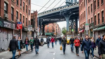 Marcy Avenue וגשר Williamsburg בתחילת סיור ברוקלין האלטרנטיבית
